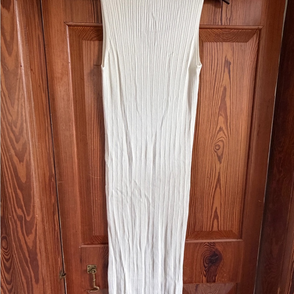 ASOS Maternity Cream Ribbed Midi Dress - Picture 2 of 6